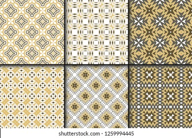 Set of Geometric Pattern with Modern Line Design . Seamless Vector Background. For Scrapbooking Design, Printing, Wallpaper, Decor, Fabric, Invitation