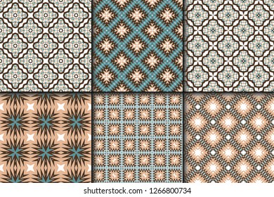 Set of Geometric Pattern with Modern Line Design . Seamless Vector Background. For Scrapbooking Design, Printing, Wallpaper, Decor, Fabric, Invitation