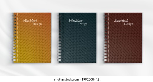     Set of geometric pattern notebook cover. Background design for decorative,magazine,scrapbook, diary.Vector illustration.Eps10