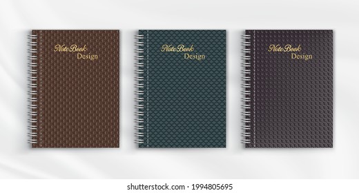      Set of geometric pattern notebook cover. Background design for decorative,magazine,scrapbook, diary.Vector illustration.Eps10