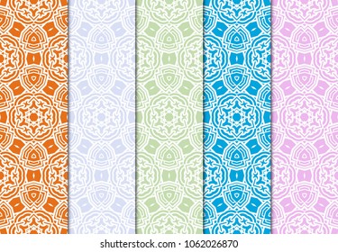 set of geometric pattern on color background. vector illustration. for design, wallpaper