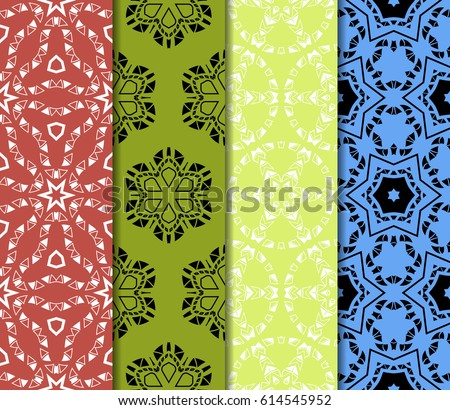 Set Geometric Pattern Oriental Style Ethnic Royalty Free