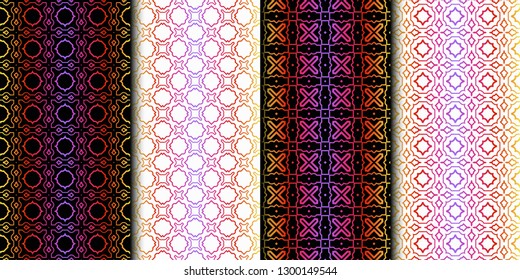 Set of Geometric Pattern. Seamless Texture Color Background. Vector illustration