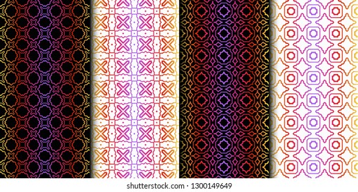 Set of Geometric Pattern. Seamless Texture Color Background. Vector illustration