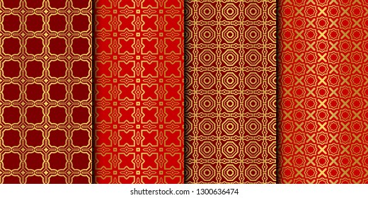 Set of Geometric Pattern. Seamless Texture Color Background. Vector illustration