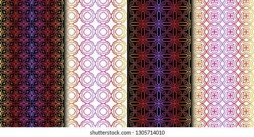 Set of Geometric Pattern. Seamless Texture Color Background. Vector illustration