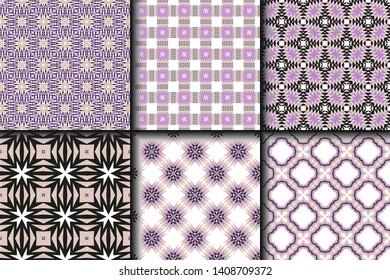 Set of Geometric Pattern. Seamless Texture Color Background. Vector illustration.