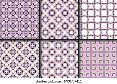 Set of Geometric Pattern. Seamless Texture Color Background. Vector illustration.