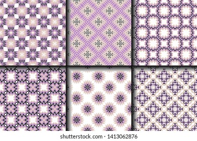 Set of Geometric Pattern. Seamless Texture Color Background. Vector illustration.