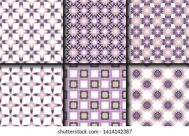 Set of Geometric Pattern. Seamless Texture Color Background. Vector illustration.