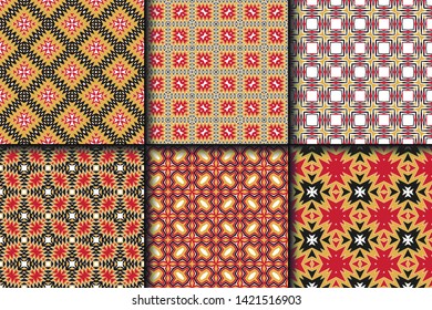 Set of Geometric Pattern. Seamless Texture Color Background. Vector illustration.