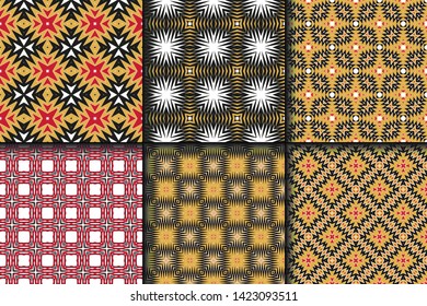 Set of Geometric Pattern. Seamless Texture Color Background. Vector illustration.