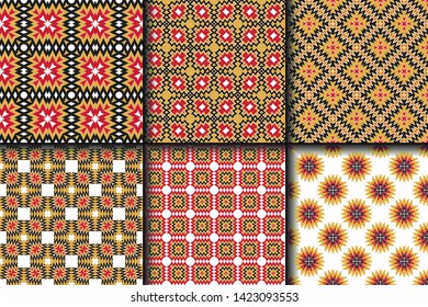 Set of Geometric Pattern. Seamless Texture Color Background. Vector illustration.
