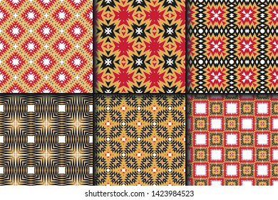 Set of Geometric Pattern. Seamless Texture Color Background. Vector illustration.