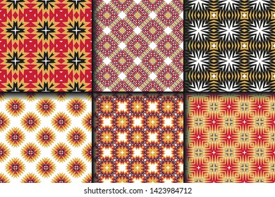 Set of Geometric Pattern. Seamless Texture Color Background. Vector illustration.