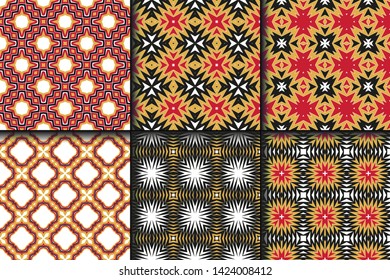 Set of Geometric Pattern. Seamless Texture Color Background. Vector illustration.