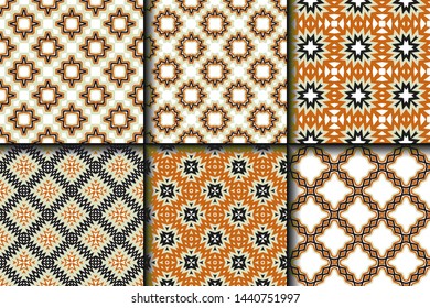 Set of Geometric Pattern. Seamless Texture Color Background. Vector illustration.