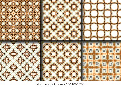 Set of Geometric Pattern. Seamless Texture Color Background. Vector illustration.