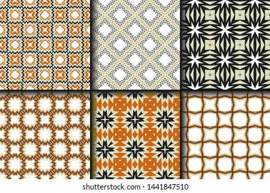 Set of Geometric Pattern. Seamless Texture Color Background. Vector illustration.