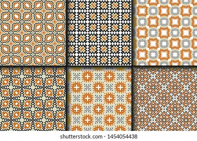 Set of Geometric Pattern. Seamless Texture Color Background. Vector illustration.