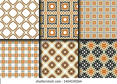 Set of Geometric Pattern. Seamless Texture Color Background. Vector illustration.