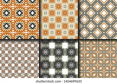 Set of Geometric Pattern. Seamless Texture Color Background. Vector illustration.