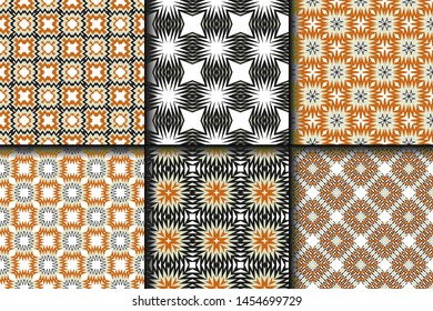 Set of Geometric Pattern. Seamless Texture Color Background. Vector illustration.