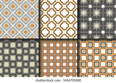 Set of Geometric Pattern. Seamless Texture Color Background. Vector illustration.