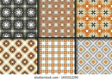 Set of Geometric Pattern. Seamless Texture Color Background. Vector illustration.