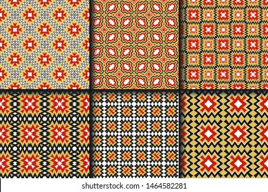 Set of Geometric Pattern. Seamless Texture Color Background. Vector illustration.