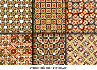 Set of Geometric Pattern. Seamless Texture Color Background. Vector illustration.