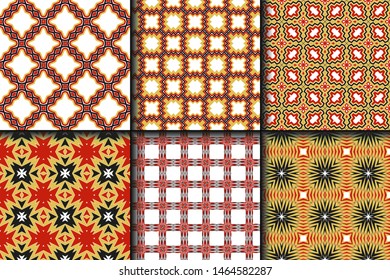 Set of Geometric Pattern. Seamless Texture Color Background. Vector illustration.
