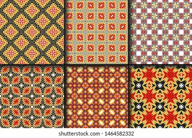 Set of Geometric Pattern. Seamless Texture Color Background. Vector illustration.
