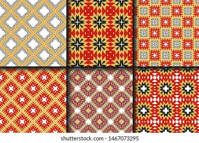 Set of Geometric Pattern. Seamless Texture Color Background. Vector illustration.