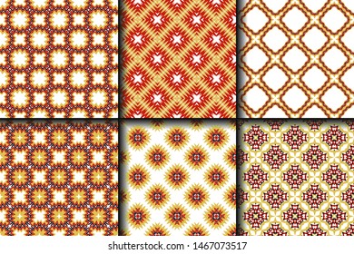 Set of Geometric Pattern. Seamless Texture Color Background. Vector illustration.