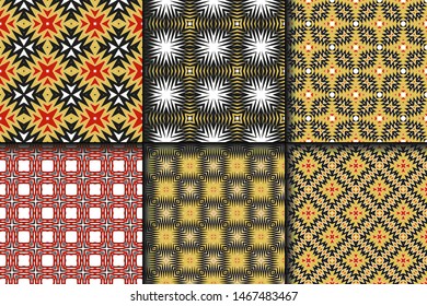 Set of Geometric Pattern. Seamless Texture Color Background. Vector illustration.