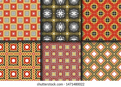 Set of Geometric Pattern. Seamless Texture Color Background. Vector illustration.