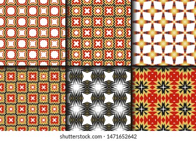 Set of Geometric Pattern. Seamless Texture Color Background. Vector illustration.