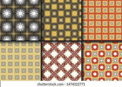 Set of Geometric Pattern. Seamless Texture Color Background. Vector illustration.