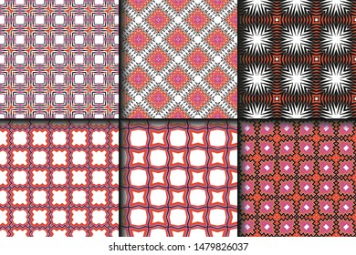 Set of Geometric Pattern. Seamless Texture Color Background. Vector illustration.
