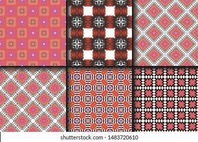 Set of Geometric Pattern. Seamless Texture Color Background. Vector illustration.