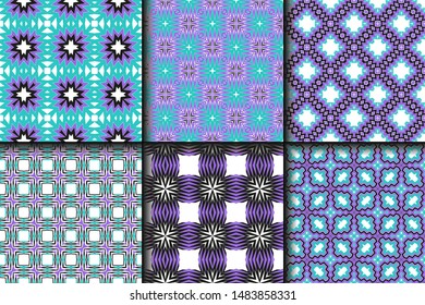 Set of Geometric Pattern. Seamless Texture Color Background. Vector illustration.