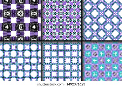 Set of Geometric Pattern. Seamless Texture Color Background. Vector illustration.