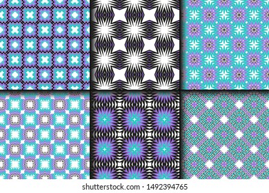 Set of Geometric Pattern. Seamless Texture Color Background. Vector illustration.
