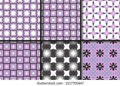 Set of Geometric Pattern. Seamless Texture Color Background. Vector illustration.
