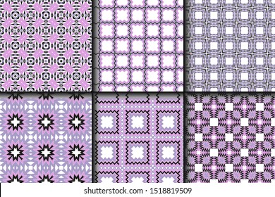 Set of Geometric Pattern. Seamless Texture Color Background. Vector illustration.