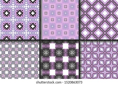 Set of Geometric Pattern. Seamless Texture Color Background. Vector illustration.