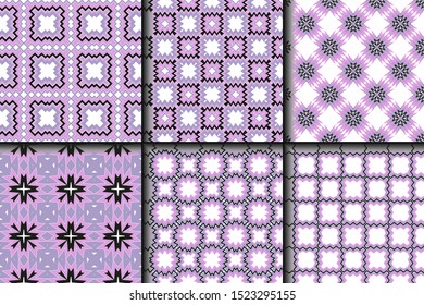 Set of Geometric Pattern. Seamless Texture Color Background. Vector illustration.