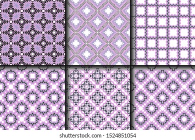Set of Geometric Pattern. Seamless Texture Color Background. Vector illustration.