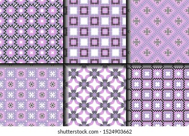 Set of Geometric Pattern. Seamless Texture Color Background. Vector illustration.